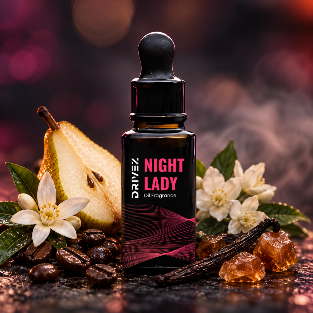 SMART AROMA — zestaw z metalowym dyfuzorem do samochodu Olejek NIGHT LADY 10 ml — Drivez